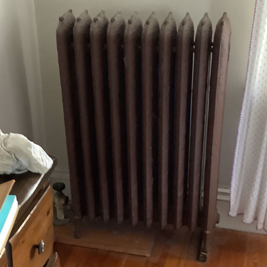 Radiator before refinishing
