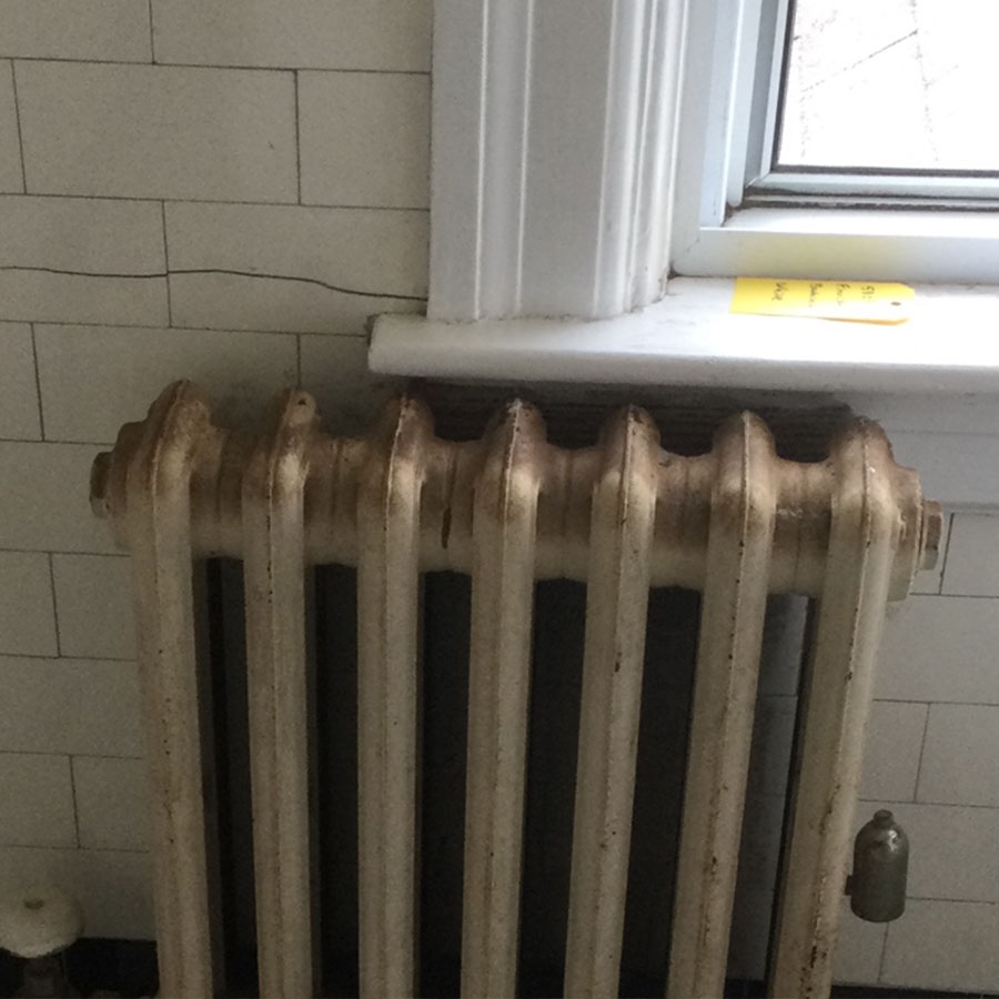 Radiator before refinishing