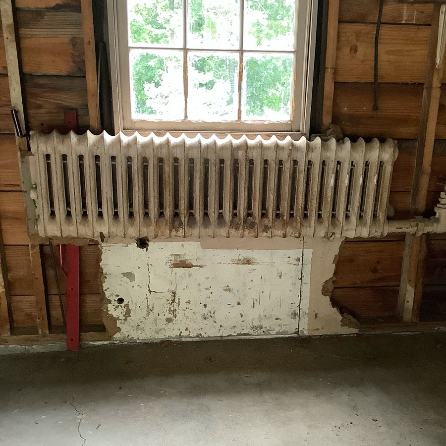 Radiator before refinishing