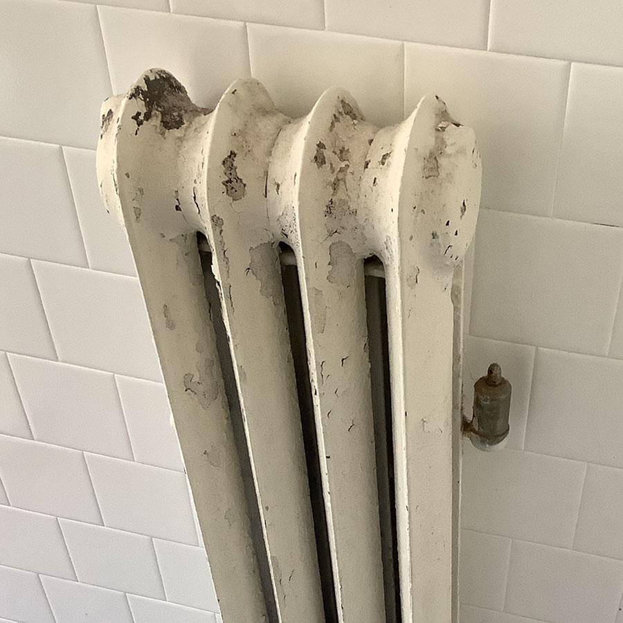 Radiator before refinishing