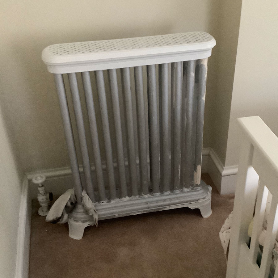 Radiator before refinishing